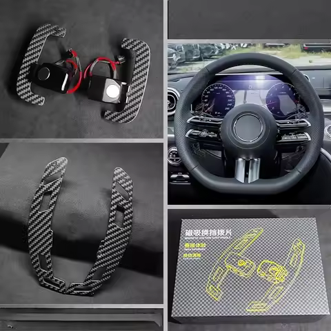 Carbon Fiber Magnetic Shift Paddles For Mercedes Benz 205 809 AMG A35 A45C63 E53 E63 S65 S63 G63 CLA
