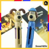Wallace & Gromit Figure 6-Color Ballpoint Pen Set 0.7mm Beige Blue 2pcs Stationery Gift