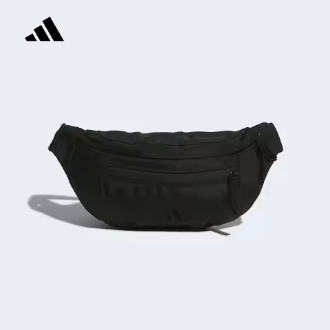 Adidas KS5180 100% Authentic 2026 New Black Waist Crossbody Bag Double Zipper Pocket Adjustable Buck