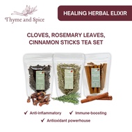 [ZIP LOCK] Cloves, Rosemary Leaves and Cinnamon Sticks Complete Tea Organic Herbs Spices CC