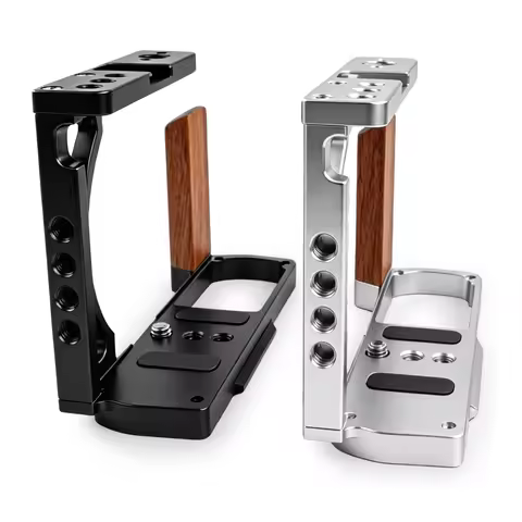 For Panasonic S9 Aluminium Camera Cage with Wooden Side Handle Grip, L-Bracket Cage Extension Video 