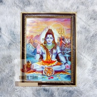 God Shiva wall painting 36x48cm in glossy fabric with genuine composite frame