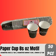 Paper Cup 9 oz 8s Motif/ (50 pcs) - Paper Cup Coffee - Cheap Paper Cup - Coffee Paper Cup - Paper Cu