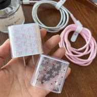 1Set Cute Bowknot Data Line Protective Sleeve - Kawaii Bow Data Cable Protective Cover - Phone Charg