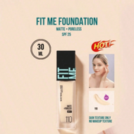 Fit Me Matte Perfect Foundation SPF 17 #110, A Pinkish-White Shade, 5/30ml. Provides 24-Hour Long-La