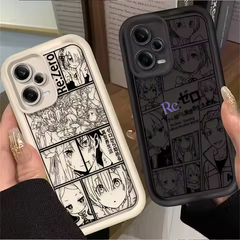 RE ZERO Rem Emilia Puzzle Phone Case For Xiaomi Redmi Note 13 14 12 11 Pro Plus 5G 14S 12S 11S 10S 1