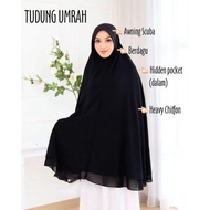 Khimar Paling Labuh Umrah Haji Chiffon Awning Scuba/ Tudung Labuh/Telekung