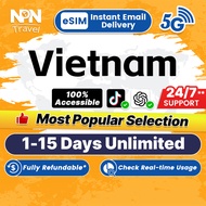 Vietnam eSIM Ultra 5G 2-15 Daily 500MB-3GB Unlimited Data | Instant Email Delivery | High Speed Viet