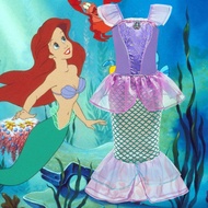 Shimmering Kids Mermaid Dress Ariel Costume Cartoon Birthday Halloween Birthday Party Mermaid Ariel 