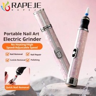 RAPEJE Nail File Machine, Portable Rechargeable Nail Drill Bits Set, Electric E-File Electric Cordle