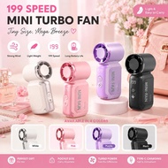 Handheld Mini Cooling Fan, 199-Speed Adjustable, USB Rechargeable Pocket Fan