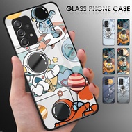 For Samsung Galaxy A52 A52S 5G A72 A42 A32 A22 A12 5G Cartoon Astronaut Soft Silicone Edge Hard Case