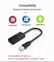 USB 3.0 A 公頭轉 HDMI 視頻轉換器電纜適配器 - 筆記本電腦到投影儀電視  ggmckp USB 3.0 A Male to HDMI Video Converter Cable Ada