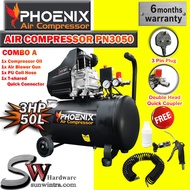 PHOENIX 3HP / 50L AIR COMPRESSOR F.O.C PU RECOIL HOSE  Air Blower  Quick Connector PN3050 / PN 3050