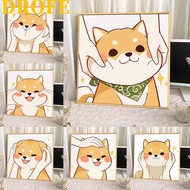 DROFE-20x20cm with frame/Paint By Number/Cute Dog/Corgi/Happy Shiba Inu/Diy Painting/Oil Painting By Number/Children gift
