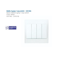 Legrand Mallia 281006 10AX 250V 4 Gang 1Way Switch (White) Model Mallia-2810
