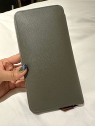 正品 愛馬仕 Hermes 積雨雲灰 絲巾 長夾 稀有款
