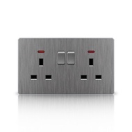 CB certification LEJIA modern lighting wall Grey dimmer switch paint panel 13A universal socket 3 pi