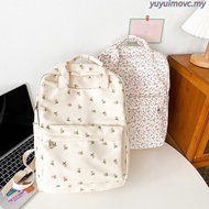 Korean Fashion Flower Pattern Bagpack Doughnut Macaroon Backpack Girls' Large Capacity Laptop Bag