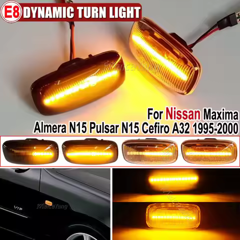 2Pcs LED Side Marker Light Turn Signal Lamps For Nissan Skyline R34 Almera N15 N16 Pulsar Maxima QX 