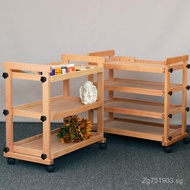Cart with Drawers for Storing Paint Brushes and Paints3Solid Wood Tool Multi-Functional Layered4Art 