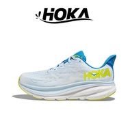 HOKA ONE ONE Clifton 9 รองเท้า ของแท้ 100 % ขาว－ฟ้า－เหลือง