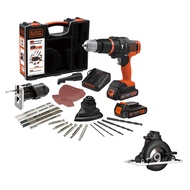 [特價](組合) BLACK+DECKER 20V MAX第三代可換頭惡魔機套裝+圓鋸頭
