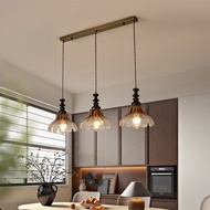 Modern Simple LED Chandelier Nordic Retro Glass Bedroom Living Room Dining Room Chandelier