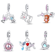 New Product S925 Silver Bracelet Pendant Peace Compatible with Hope Meaning Bracelet DIY Jewelry Mak
