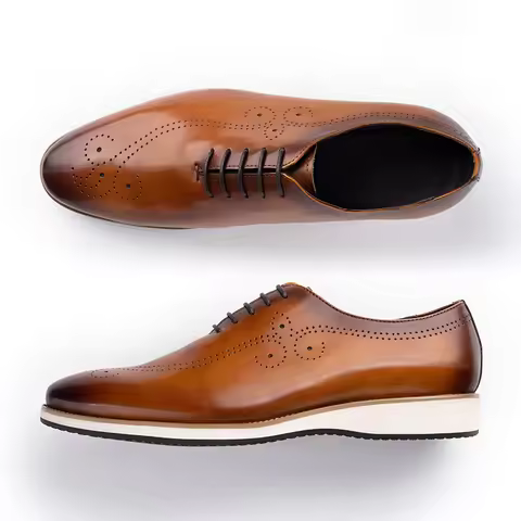 Fashion Men Shoes Leather Oxfords For Men Zapatos De Hombre Elegant Design Comfortable EVA Rubber Bo