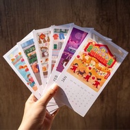 浪浪遊香港 2025 慈善實木座枱插畫月曆