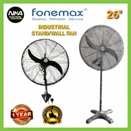 TECHSONIC / FONEMAX 26" Inches Heavy Duty Industrial Standing Fan / Wall Fan
