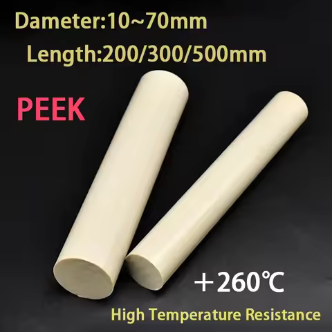 1pcs Length 200mm 300mm 500mm PEEK Solid Rod Plastic Rods Dia 10mm 12mm 15mm 18mm 20mm 25mm~70mm Pol
