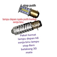 MATA (ECONOMIC PACKAGE) H6 LASER DUSK FRONT LED LIGHT + 30 EYES RUNNING REAR STOP LIGHT BENUA ALLSHO