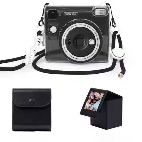 PU Leather Black / Brown Camera Bag+96 Photo Albums+5 Photo Frames For Fujifilm Instax Mini 40 Insta