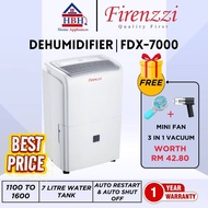 (FreeGift) Firenzzi | FDX-7000 Dehumidifier | 60L per day | Anti-frost protection | Time setting: 24