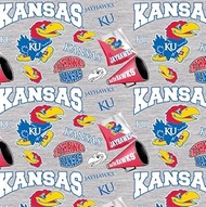 University of Kansas Jayhawks Mascot 100% Cotton Fabric Officially Licensed by Sykel Enterprises – 1