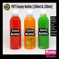 250ml 330ml PET Clear Plastic Empty Bottle Water Bottle / Juice Bottle 330ml / Botol kosong plastik 