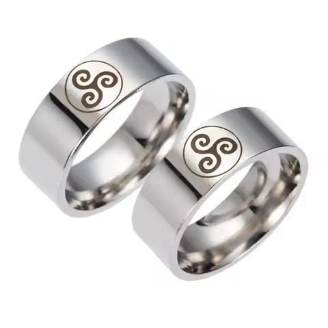 Stainless Steel Teen Wolf Ring 8mm Triskele Triskelion Allison Argent Movie Men and Women Jewelry