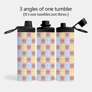 Pusheen Insulated Water Bottles Stainless Steel Wide Mouth Spout Lid 600ml Leakproof Double Wall Vac