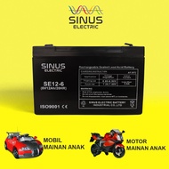 Aki Mainan Mobil Anak 6V 12Ah Aki Mobil Mainan Anak VRLA 6V 12AH AKI KERING sinus