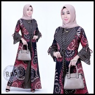 Gamis Batik Wanita Modern / Baju Gamis Wanita Terbaru Muslim Telaris