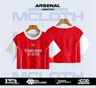 Jersey Arsenal Croptop Emirates Fly Better Shirt/Baju Crop Top Women Team Bola Terbaru 2025 full Pri