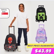 Smiggle Trolley Bag Backpack/School Bag with Wheels/ Smiggle School Bag Flutter Trolley Backpack With Light Up Wheels