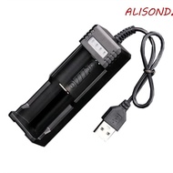 ALISONDZ 18650 Lithium Charger LED Smart Safety Lithium Battery Charger Li-ion Battery Auto Stop Charger 18650 Battery Charging Dock