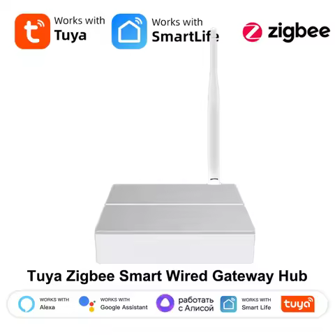 Tuya Zigbee Smart Wired Gateway Hub With Signal Antenna,Smart Home Bridge Wired Hub Works With Yande