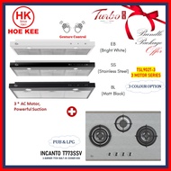 (HOOD+HOB) Turbo Incanto T773SSV 77cm 3 Burners Built-In Hob +Turbo Incanto TSL-902T 90cm Slimline H