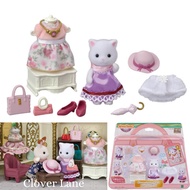 Sylvanian Families Town Series Fashion Outfit Set Persian Cat Sister Doll House Accessories Toys