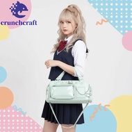 CRUNCHCRAFT​ Clear Ita Bag, Multi Pocket with Removable Insert Idol Fans Handbag, Glossy Surface Met