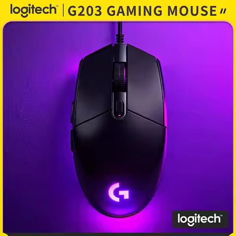 Logitech G203 Gaming Mouse LIGHTSYNC RGB 8000 DPI 6 Programmable Keys 85g Lightweight PC Mac Laptops